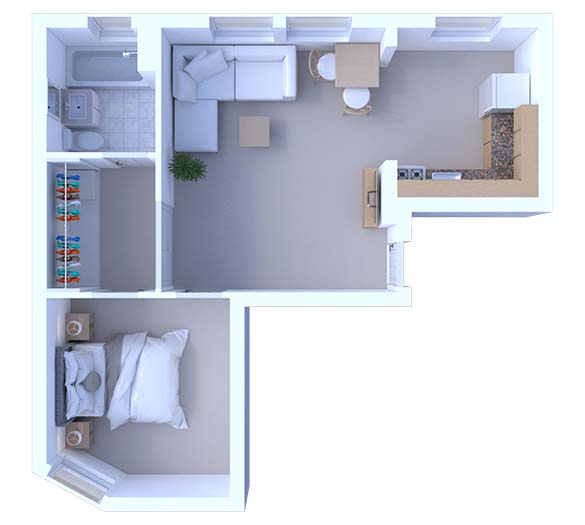 1 Bedroom Floor Plan A1