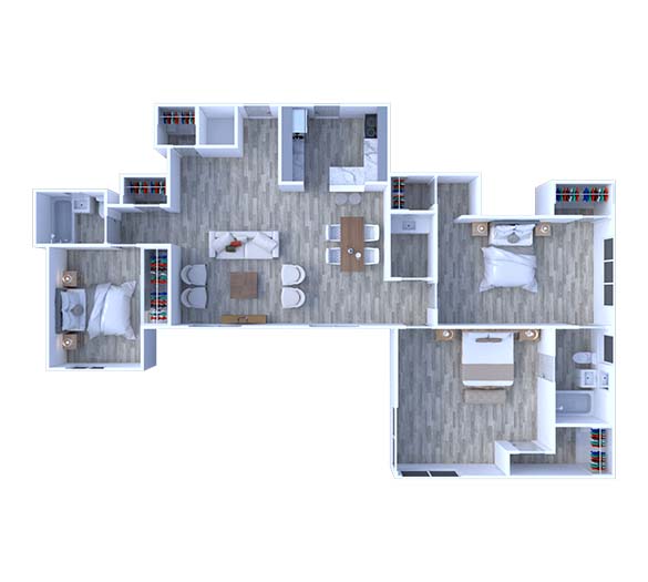 3 Bedrooms Floor Plan C1-PH