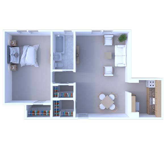 1 Bedroom Floor Plan A2