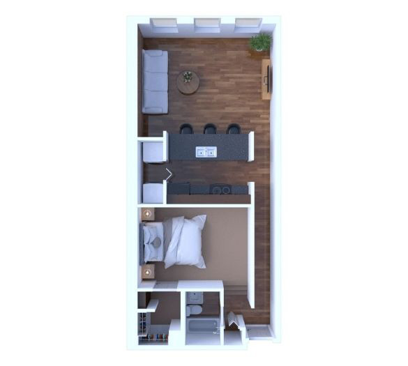 1 Bedroom Loft Floor Plan A1