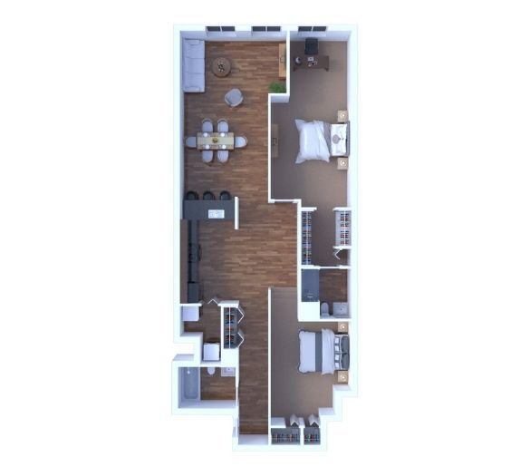 2 Bedrooms Floor Plan B2