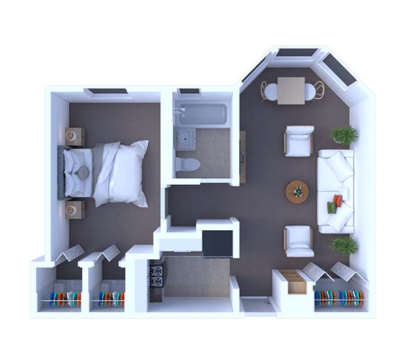 1 Bedroom Floor Plan A1