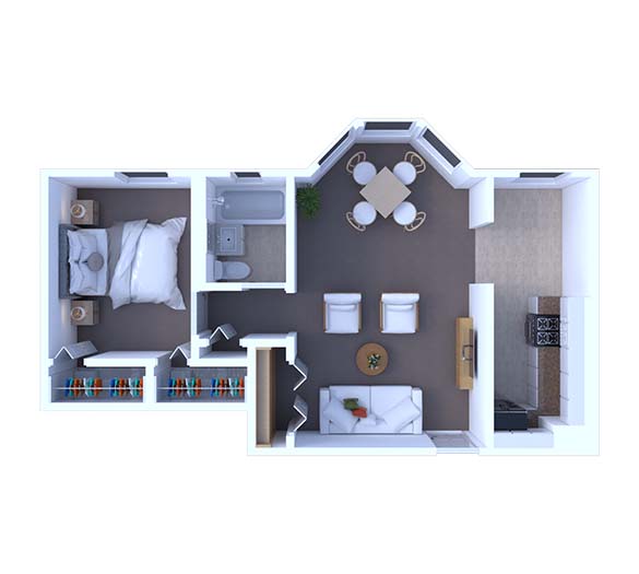 1 Bedroom Floor Plan A3
